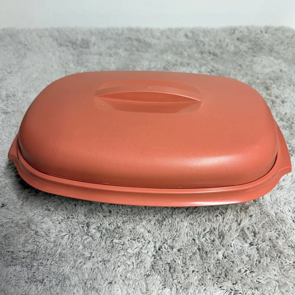 Tupperware Microwave Food Steamer 3 Pieces 6 Cup Dusty Rose Pink #1273-3 Vintage